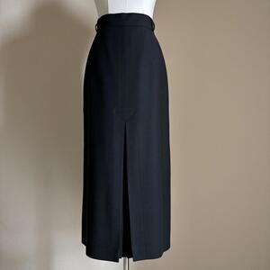 Vintage escada 100% wool midi skirt in black